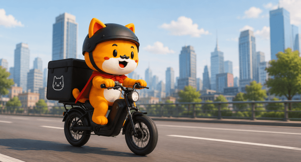 darwin usa una ebike para repartir