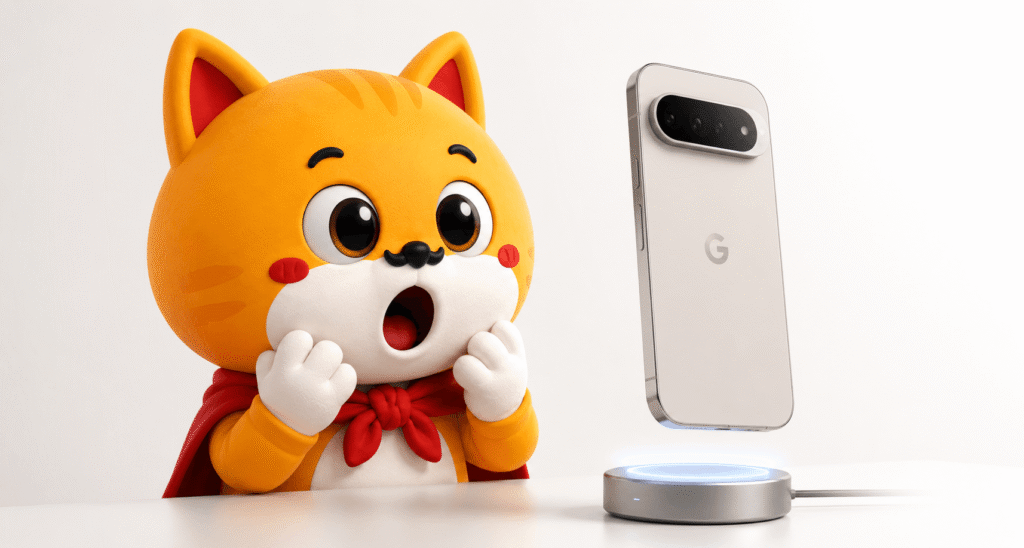 darwin esta sorprendido por la llegada del nuevo celular google pixel 11 